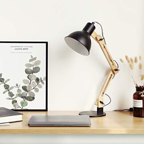 Lámpara de Escritorio,Columpio del Brazo,lámpara de Mesa Ajustable y Desmontable de Madera para Oficina, Sala, Estudio y Dormitorio, Negro – Tomons Lámpara de Escritorio,Columpio del Brazo,lámpara de Mesa Ajustable y Desmontable de Madera para Oficina, Sala, Estudio y Dormitorio, Negro – Tomons