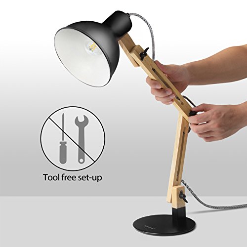 Lámpara de Escritorio,Columpio del Brazo,lámpara de Mesa Ajustable y Desmontable de Madera para Oficina, Sala, Estudio y Dormitorio, Negro – Tomons Lámpara de Escritorio,Columpio del Brazo,lámpara de Mesa Ajustable y Desmontable de Madera para Oficina, Sala, Estudio y Dormitorio, Negro – Tomons