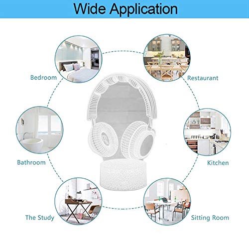 Lámpara de mesa acrílica USB3D con base agrietada, luz nocturna multicolor, patines