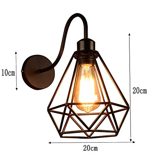 Lámpara de Pared de Hierro Estilo Vintage Retro Edison, Jaula de Metal Negro Industrial E27 Apliques de Pared Accesorio de Luz Para Sala de Estar Decoración de Cocina(2 Pack) Lámpara de Pared de Hierro Estilo Vintage Retro Edison, Jaula de Metal Negro Industrial E27 Apliques de Pared Accesorio de Luz Para Sala de Estar Decoración de Cocina(2 Pack)