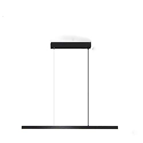 Lámpara de techo LED Moderno Comedor Comedor Lámpara colgante Regulable Minimalista Bar Salon Oficina Sala de estudio Colgante de Luz Cobre Rectángulo 120 cm de altura ajustable 36W L88CM 2100LM,Negro