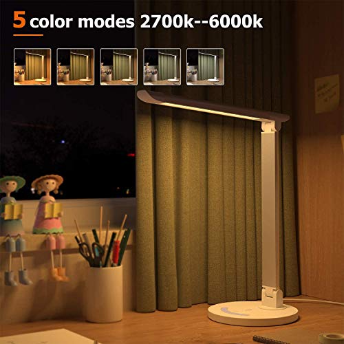 Lámpara Escritorio LED TaoTronics Flexo Escritorio 12W Regulable (Cuidado a Ojos, 7 Niveles de Brillo x 5 Modos, Puerto USB 5V/ 1A Función Memoria Control Táctil Ángulo Ajustable Bajo Consumo Energía) Lámpara Escritorio LED TaoTronics Flexo Escritorio 12W Regulable (Cuidado a Ojos, 7 Niveles de Brillo x 5 Modos, Puerto USB 5V/ 1A Función Memoria Control Táctil Ángulo Ajustable Bajo Consumo Energía)