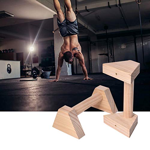 Lamptti Juego de 2 piezas de paralelos de madera, barras de flexión, soporte de empuje hacia arriba, barras de mano, paralelos de madera