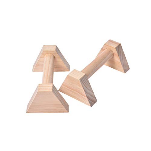 Lamptti Juego de 2 piezas de paralelos de madera, barras de flexión, soporte de empuje hacia arriba, barras de mano, paralelos de madera