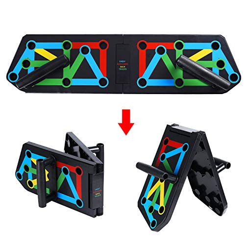 LAMZIEN 13 en 1 Push Up Board de Pesas, Tabla multifunción Plegable y Equipo de Fitness, Entrenamiento Corporal, portátil, Antideslizante LAMZIEN 13 en 1 Push Up Board de Pesas, Tabla multifunción Plegable y Equipo de Fitness, Entrenamiento Corporal, portátil, Antideslizante