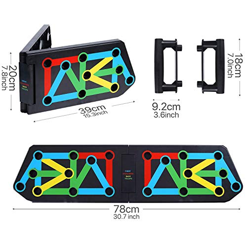 LAMZIEN 13 en 1 Push Up Board de Pesas, Tabla multifunción Plegable y Equipo de Fitness, Entrenamiento Corporal, portátil, Antideslizante LAMZIEN 13 en 1 Push Up Board de Pesas, Tabla multifunción Plegable y Equipo de Fitness, Entrenamiento Corporal, portátil, Antideslizante