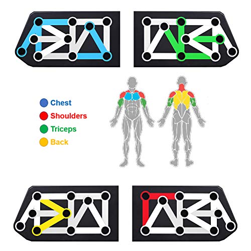 LAMZIEN 13 en 1 Push Up Board de Pesas, Tabla multifunción Plegable y Equipo de Fitness, Entrenamiento Corporal, portátil, Antideslizante, función de conteo