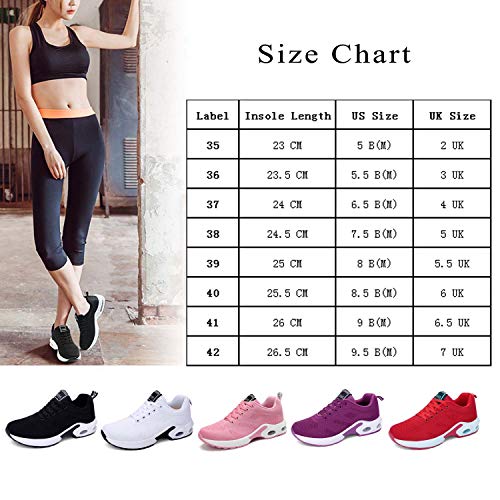 Lanivic - Zapatillas de deporte para mujer, transpirables, zapatillas de tenis, para correr, color, talla 36 EU Schmal
