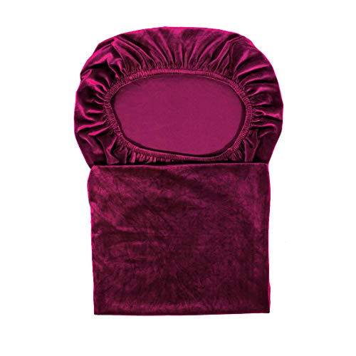 LANSHENG Fundas Cubiertas de Silla XL,Spandex elástico con Banda elástica, Fundas de Terciopelo para Silla de Comedor Grande para Restaurante, Banquete de Fiesta de Hotel (Vino Rojo,6 Fundas(XL))