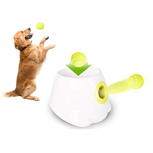 Lanzador automático de bolas para perros, todo para patas de perro interactivo, lanzador de bolas automático para perros grandes, juguete para mascotas, juego de lanzar, 3 pelotas de tenis incluidas