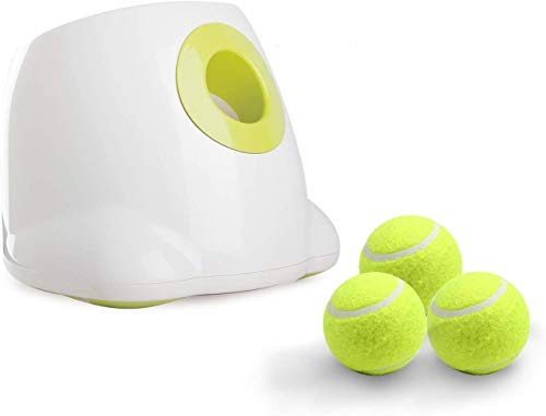 Lanzador automático de bolas para perros, todo para patas de perro interactivo, lanzador de bolas automático para perros grandes, juguete para mascotas, juego de lanzar, 3 pelotas de tenis incluidas