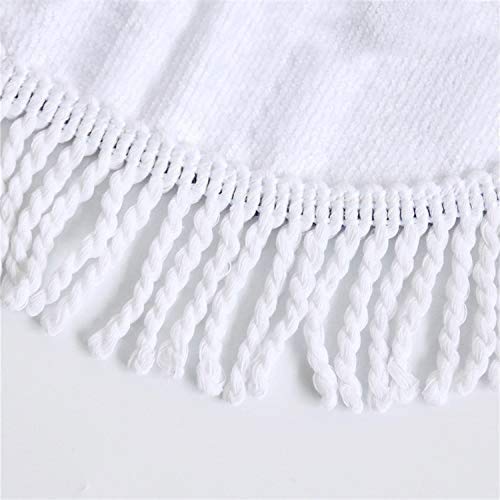 LAOAYI Toalla de playa, suave esterilla de yoga, redonda, toalla de baño, 59 pulgadas, alta solidez de color, poliéster, White4, 150 cm LAOAYI Toalla de playa, suave esterilla de yoga, redonda, toalla de baño, 59 pulgadas, alta solidez de color, poliéster, White4, 150 cm