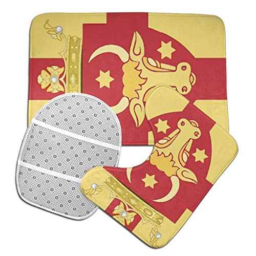 LAOLUCKY Texas Longhorns - Juego de 3 alfombras de baƱo con diseƱo de la Bandera de los Oates, Antideslizantes, en Forma de U, con Forma de O, Lavables LAOLUCKY Texas Longhorns - Juego de 3 alfombras de baƱo con diseƱo de la Bandera de los Oates, Antideslizantes, en Forma de U, con Forma de O, Lavables