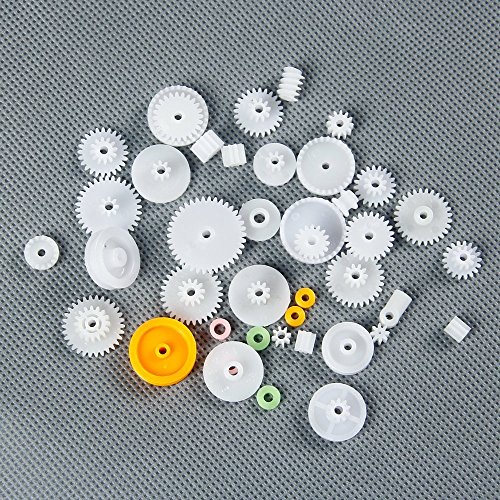 Laomao Juego de 75 unidades de ruedas dentadas de engranajes. Material: plástico. Piezas de robot. Accesorios DIY