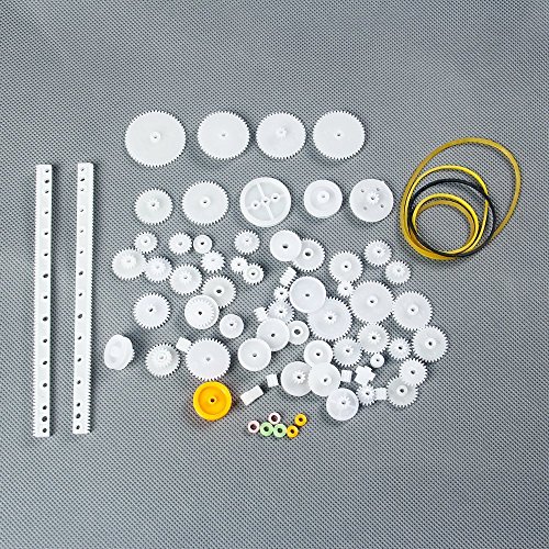 Laomao Juego de 75 unidades de ruedas dentadas de engranajes. Material: plástico. Piezas de robot. Accesorios DIY Laomao Juego de 75 unidades de ruedas dentadas de engranajes. Material: plástico. Piezas de robot. Accesorios DIY