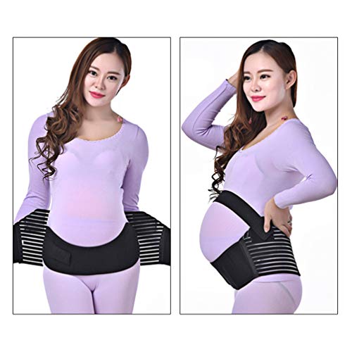 LaoZan Cinturón de Maternidad Apoyo el Embarazo Banda Correa Ajustable Abdominal Sujeción Embarazo Suave y Transpirable (Negro#1,Asia XL)
