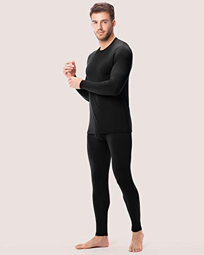 LAPASA Set de Ropa Térmica para Hombre. -Brushed Back Fabric Technique- M11/M57 (L, M11-LIGERO: Negro)