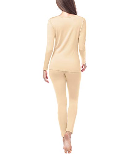 LAPASA Set de Ropa Térmica para Mujer Conjunto Térmico Ligero/Mid-Weight/Espeso Cuello Redondo-Brushed Back Fabric Technique- L17/L41/L44 LAPASA Set de Ropa Térmica para Mujer Conjunto Térmico Ligero/Mid-Weight/Espeso Cuello Redondo-Brushed Back Fabric Technique- L17/L41/L44