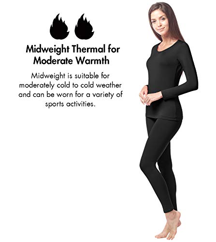 LAPASA Set de Ropa Térmica para Mujer Conjunto Térmico Ligero/Mid-Weight/Espeso Cuello Redondo-Brushed Back Fabric Technique- L17/L41/L44 LAPASA Set de Ropa Térmica para Mujer Conjunto Térmico Ligero/Mid-Weight/Espeso Cuello Redondo-Brushed Back Fabric Technique- L17/L41/L44