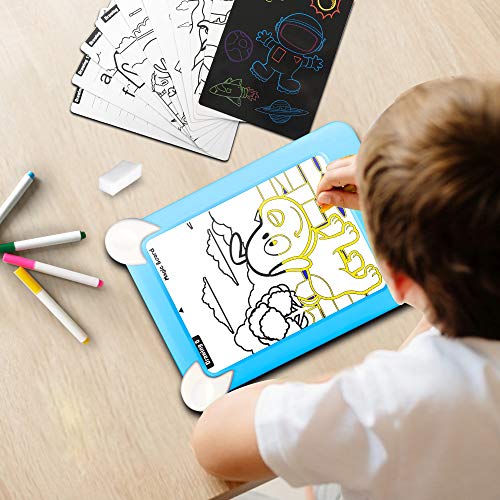 LAPPAZO Tableta de Dibujo Pizarra 3D Mágico con Luces LED Educativo Infantil Dibujo & Marco de Fotos Regalos Juguetes para Niños