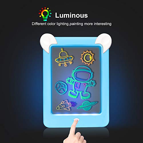 LAPPAZO Tableta de Dibujo Pizarra 3D Mágico con Luces LED Educativo Infantil Dibujo & Marco de Fotos Regalos Juguetes para Niños