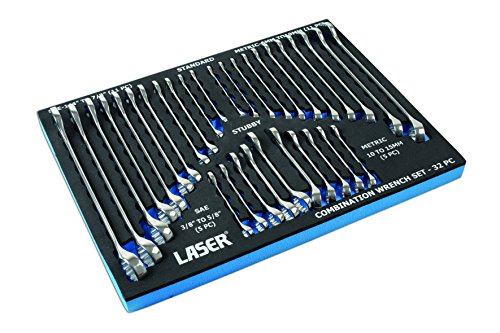 Laser - juego de llaves combinadas, modelo 6795 – Cromadas (32 piezas). Laser - juego de llaves combinadas, modelo 6795 – Cromadas (32 piezas).