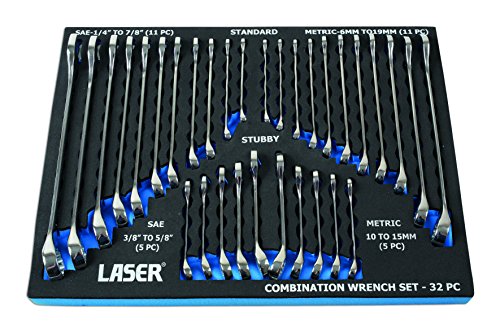 Laser - juego de llaves combinadas, modelo 6795 – Cromadas (32 piezas). Laser - juego de llaves combinadas, modelo 6795 – Cromadas (32 piezas).