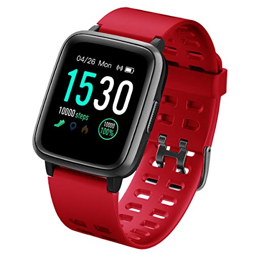 LATEC Pulsera Actividad Reloj Inteligente Impermeable IP68 Smartwatch Pantalla Táctil Completa con Pulsómetro Cronómetro Pulsera Deporte para Hombres Mujeres Niños con iOS y Android