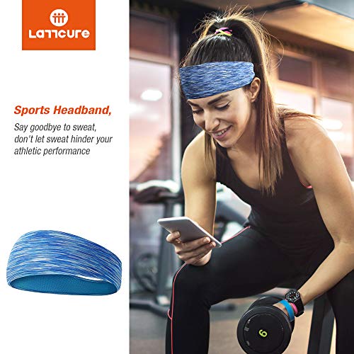 LATTCURE - Diadema deportiva para mujer, 3 unidades, banda para el sudor, antideslizante, diadema de invierno, turbante para fútbol, baloncesto, fútbol, tenis, yoga y golf