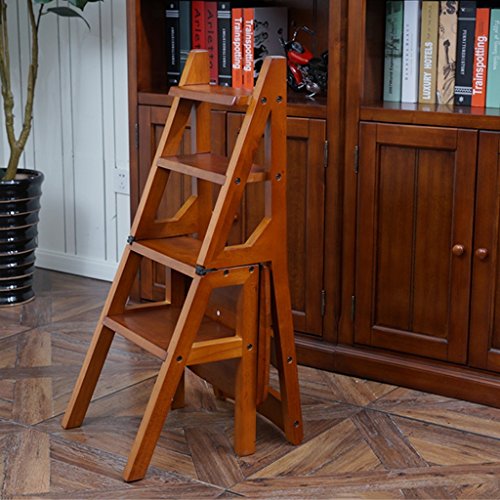 LAXF- Sillas Escalera Plegable Madera Silla Plegable de Madera de Las escaleras Silla casera de múltiples Funciones del Paso de los Muebles 4 Pasos