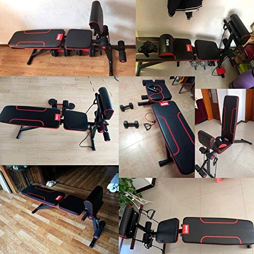 LAZ Peso Ajustable de banca con Mancuernas Banco de Abdominales Entrenamiento Versatilidad Inclinación Ajustable Banco Home Gym Equipment Romana Silla Siéntese Banco (Color : Negro)