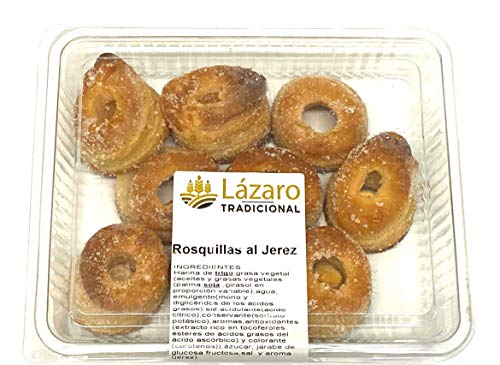 Lázaro Pack Surtido 2 Blister Rosquillas Al Jerez. 600 g, 1 Blister rosquillas Jerez originales 300g y 1 Blister de Rosquillas Jerez ralladas con Chocolate.