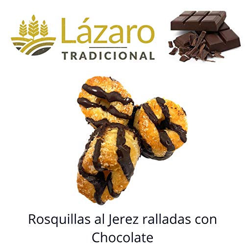 Lázaro Pack Surtido 2 Blister Rosquillas Al Jerez. 600 g, 1 Blister rosquillas Jerez originales 300g y 1 Blister de Rosquillas Jerez ralladas con Chocolate.