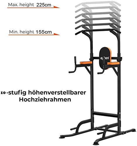 LAZNG Tire Power Tower Hasta Bar Dip Soportes Altura ajustable estación Power Tower, Multi Función Tire estación de la inmersión hasta Barra for el entrenamiento de fuerza, entrenamiento abdominal eje