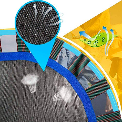 LBLA Ø 96cm Mini Trampolín para Niños, Pasamanos Ajustable y Cubierta Colchada de Seguridad Mini Plegable Bungee Rebounder Interior/Exterior Trampolines con Manija (Dinosaurio)