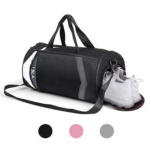 LBLA Bolsa de Deporte Ultraligera Almacenamiento Bolsa de Gimnasio y Fitness Separada en Seco y Húmedo Bolsa de Viaje Plegable para Gimnasio/Yoga/Los Deportes Hombres Mujeres Adulto Negro