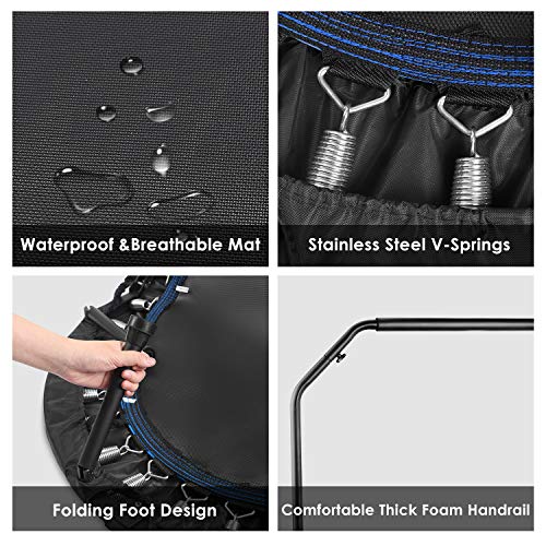 LBLA Trampolín Fitness Plegable 101 cm con Apoyabrazos Ajustables Trampolín para Niños Adultos Gimnasio Interior Equipamiento Deportivo Peso máximo 150 kg LBLA Trampolín Fitness Plegable 101 cm con Apoyabrazos Ajustables Trampolín para Niños Adultos Gimnasio Interior Equipamiento Deportivo Peso máximo 150 kg