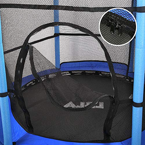 LBLA Trampolín para Niños ø 140 cm Interior/Exterior Cama Elástica Redonda con Recinto, Red de Seguridad Trampolín de Jardín Ejercicio Fitness Jump para Infantil Chico Chica 3456 años