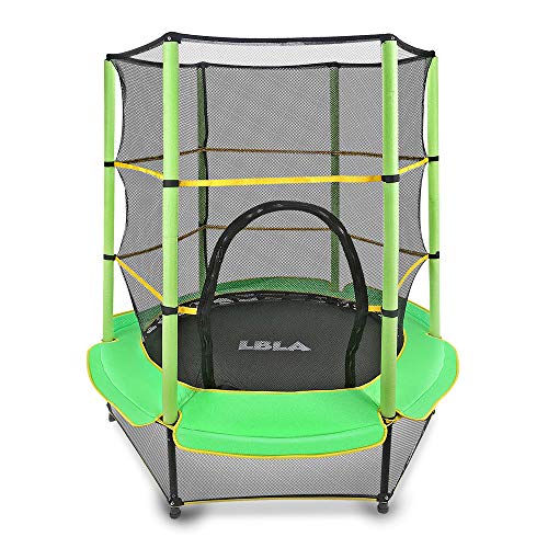 LBLA Trampolín para Niños ø 140 cm Interior/Exterior Cama Elástica Redonda con Recinto Red de Seguridad Trampolín de Jardín Ejercicio Fitness Jump para Infantil Chico Chica 3456 años