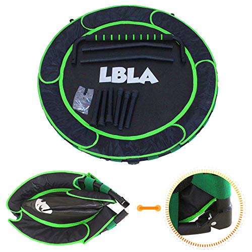 LBLA Trampolín para niños, mini trampolín de 92 cm, trampolín para interiores y exteriores con asa y cubierta protectora, Trampolín plegable seguro y duradero