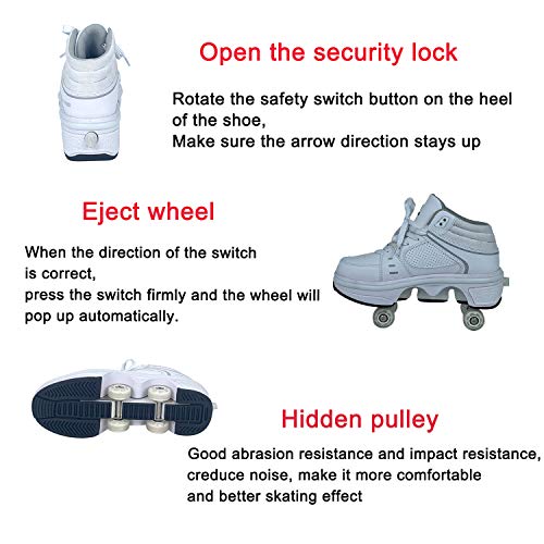 LDTXH Zapatos con Ruedas Zapatos Skate para Mujeres, Unisex Automática De Skate Zapatillas, Hombres, niños Zapatos con Ruedas para niños Zapatillas con Ruedas, para Principiantes,38 LDTXH Zapatos con Ruedas Zapatos Skate para Mujeres, Unisex Automática De Skate Zapatillas, Hombres, niños Zapatos con Ruedas para niños Zapatillas con Ruedas, para Principiantes,38