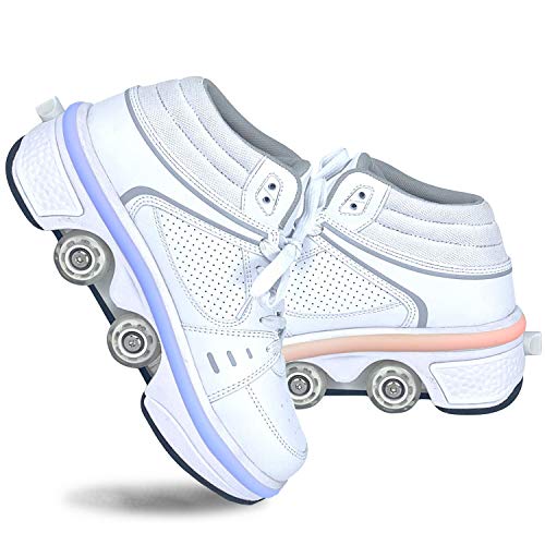 LDTXH Zapatos con Ruedas Zapatos Skate para Mujeres, Unisex Automática De Skate Zapatillas, Hombres, niños Zapatos con Ruedas para niños Zapatillas con Ruedas, para Principiantes,38