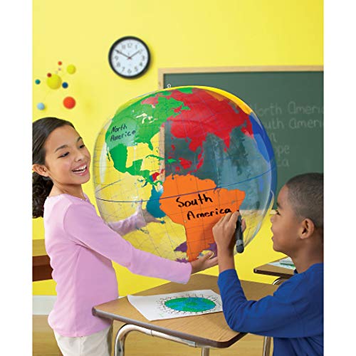 Learning Resources-Terráqueo Gigante Inflable para Escribir De, Multicolor, Talla Única (LER2438) Learning Resources-Terráqueo Gigante Inflable para Escribir De, Multicolor, Talla Única (LER2438)