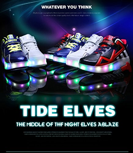 Led Luces Zapatos con Ruedas Dobles para Pequeños Niños y Niña Automática Calzado de Skateboarding Deportes de Exterior Patines en Línea Brillante Mutilsport Aire Libre y Deporte Gimnasia Zapatillas