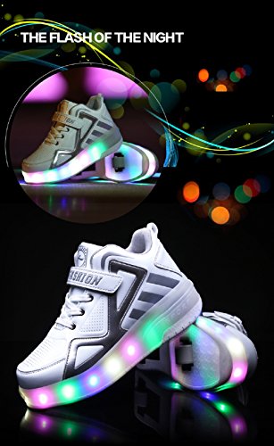 Led Luces Zapatos con Ruedas Dobles para Pequeños Niños y Niña Automática Calzado de Skateboarding Deportes de Exterior Patines en Línea Brillante Mutilsport Aire Libre y Deporte Gimnasia Zapatillas