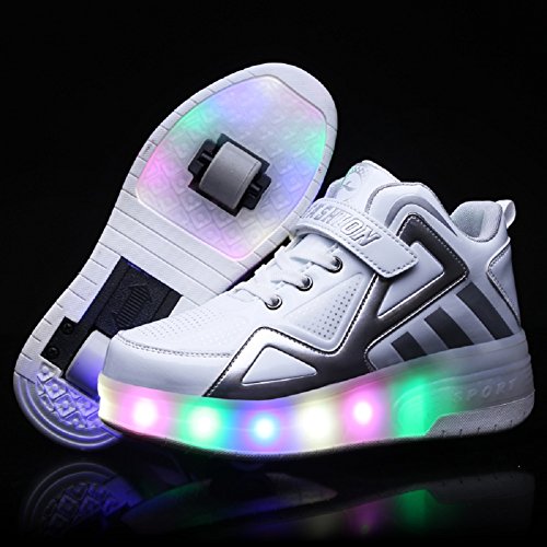 Led Luces Zapatos con Ruedas Dobles para Pequeños Niños y Niña Automática Calzado de Skateboarding Deportes de Exterior Patines en Línea Brillante Mutilsport Aire Libre y Deporte Gimnasia Zapatillas