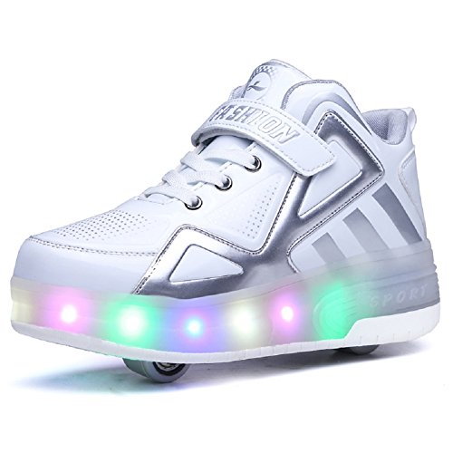 Led Luces Zapatos con Ruedas Dobles para Pequeños Niños y Niña Automática Calzado de Skateboarding Deportes de Exterior Patines en Línea Brillante Mutilsport Aire Libre y Deporte Gimnasia Zapatillas