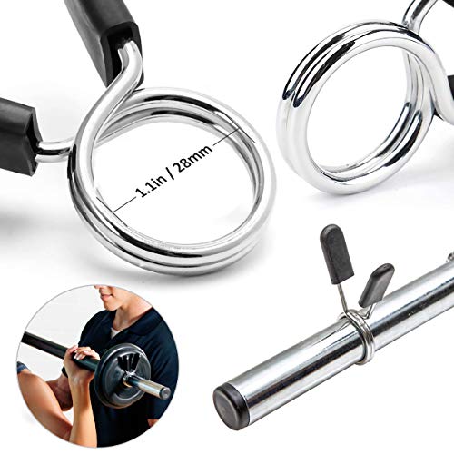 Ledeak Collares de Resorte Abrazaderas, 1 par Abrazaderas para Mancuernas, Pinza de Resorte Clips de Cuello Barra de Pesas para Gimnasio Fitness Entrenamiento Levantamiento de Pesas (25mm) Ledeak Collares de Resorte Abrazaderas, 1 par Abrazaderas para Mancuernas, Pinza de Resorte Clips de Cuello Barra de Pesas para Gimnasio Fitness Entrenamiento Levantamiento de Pesas (25mm)