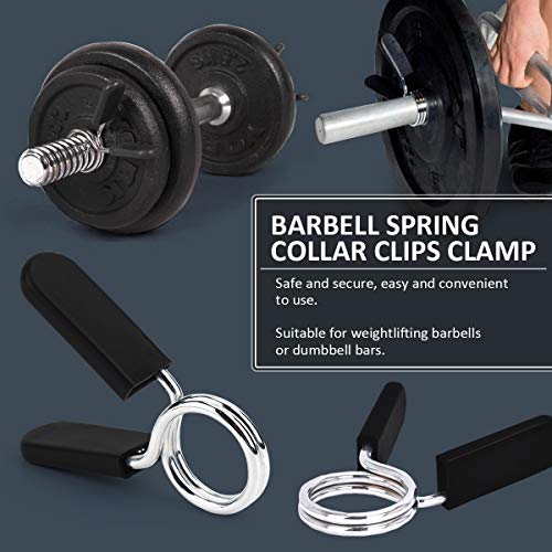 Ledeak Collares de Resorte Abrazaderas, 1 par Abrazaderas para Mancuernas, Pinza de Resorte Clips de Cuello Barra de Pesas para Gimnasio Fitness Entrenamiento Levantamiento de Pesas (25mm) Ledeak Collares de Resorte Abrazaderas, 1 par Abrazaderas para Mancuernas, Pinza de Resorte Clips de Cuello Barra de Pesas para Gimnasio Fitness Entrenamiento Levantamiento de Pesas (25mm)
