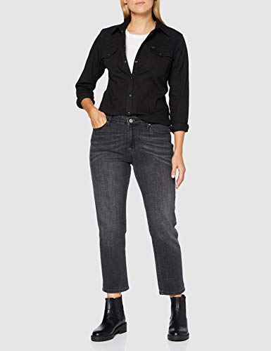 Lee Slim Western Shirt Camisa, Negro, S para Mujer